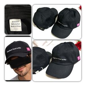 NEW Collectible Stadium Food Critic Black Baseball Cap/Hat-Set of 2 -100% Cotton